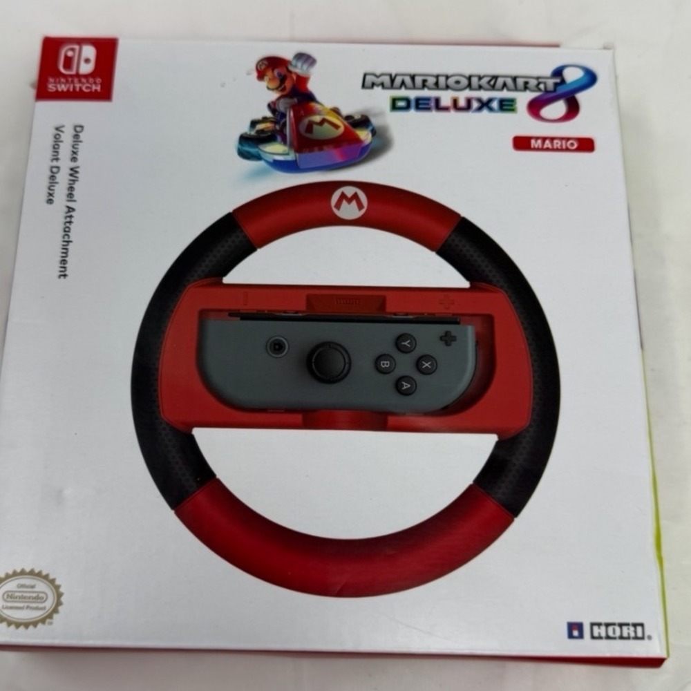 Hori Nintendo Switch Mario Kart 8 Deluxe Wheel Attachment Mario Red NSW-054
